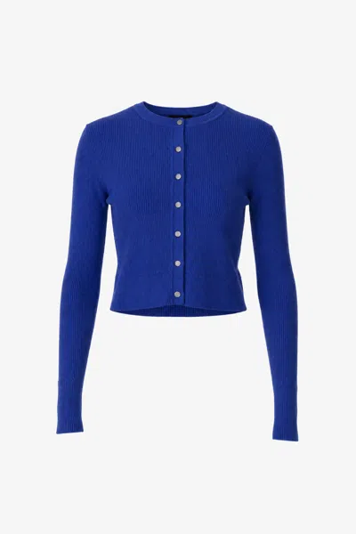 Toccin Zoe Classic Cropped Cardigan In Blue