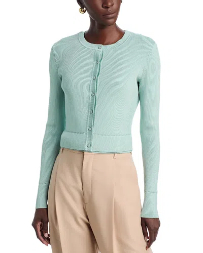 Toccin Zoe Crewneck Cardigan Sweater In Blue
