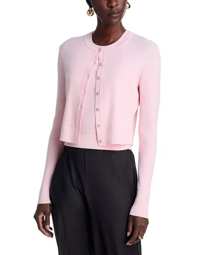Toccin Zoe Cropped Cardigan Sweater In Pink