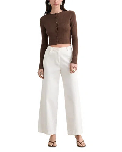 Toccin Zoe Cropped Fitted Cardigan In Brown