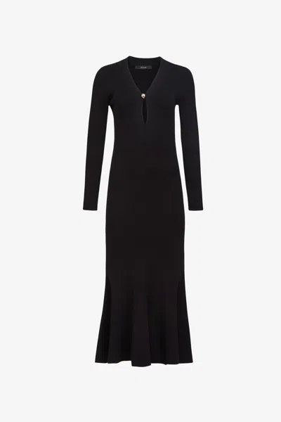 Toccin Zora Long Sleeve Midi Dress In Black