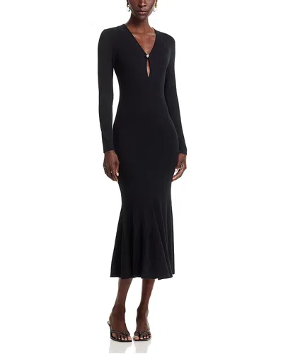 Toccin Zora Long-sleeved Midi Dress In Black