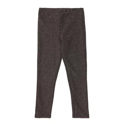Tocoto Vintage Kids' Girl's Glitter Leggings In Gold In Brown