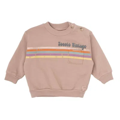 Tocoto Vintage Kids' Girls "lines" Sweatshirt In Brown