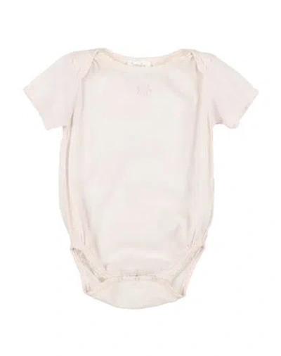 Tocoto Vintage Newborn Girl Baby Bodysuit Ivory Size 3 Linen, Cotton In White