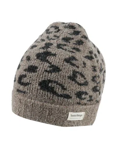 Tocoto Vintage Babies'  Newborn Girl Hat Taupe Size 0 Polyacrylic, Polyamide, Viscose, Wool, Elastane In Grey