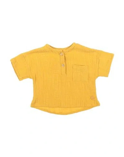 Tocoto Vintage Babies'  Newborn Girl Shirt Ocher Size 3 Cotton In Yellow