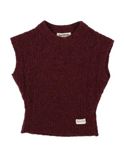 Tocoto Vintage Babies'  Toddler Girl Sweater Burgundy Size 4 Polyacrylic, Polyamide, Viscose, Wool, Elastane In Red