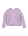 Tocoto Vintage Toddler Girl Sweater Lilac Size 6 Acrylic, Polyamide, Pbt - Polybutylene Terephthalat In Pink