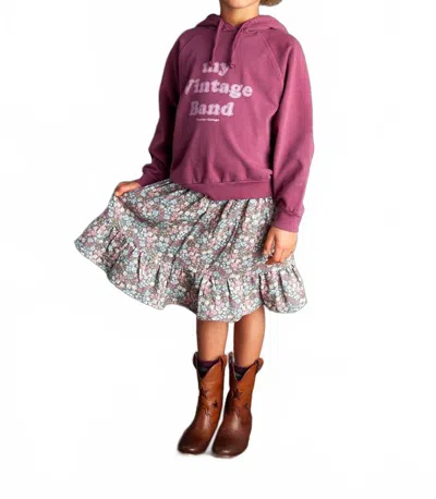 Tocoto Vintage Kids' Vintage Band Hooded Sweatshirt In Rose In Purple