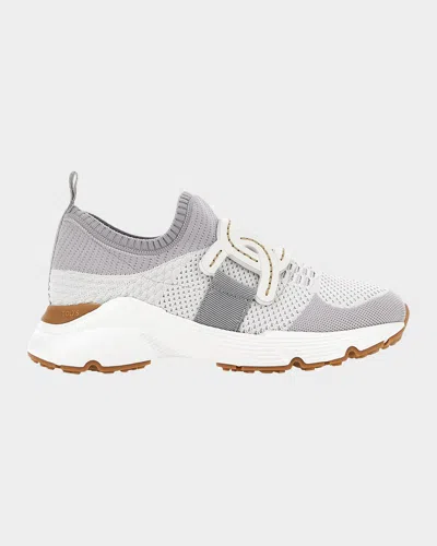 Tod & Apos;s Chain-link Embellished Sock Sneakers In Bianco