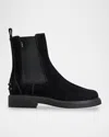 Tod & Apos;s Gomma Suede Ankle Boots In Black