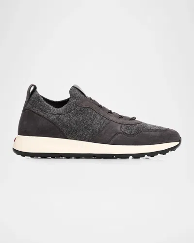 Tod & Apos;s Men & Apos;s Calzino Suede And Textile Elastic Drawstring Sneakers In Dark Grey