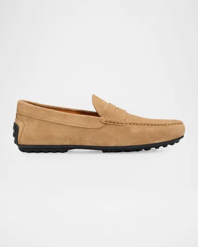 Tod & Apos;s Men & Apos;s City Gommino Suede Penny Loafers In Biscotto