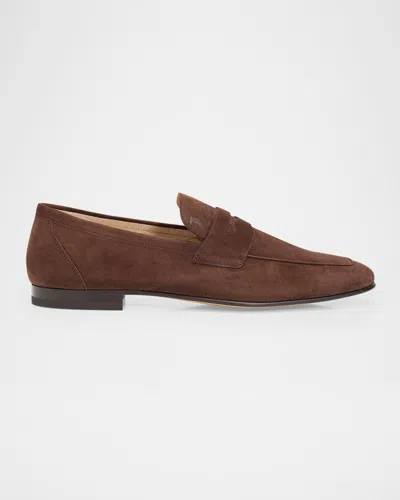 Tod & Apos;s Men & Apos;s Mocassino Suede Penny Loafers In Dark Brown