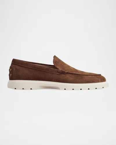 Tod & Apos;s Men & Apos;s Pantofola Suede Loafers In Brown