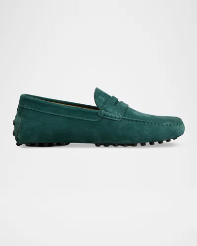 Tod & Apos;s Men & Apos;s Suede Gommino Driving Loafers In Green