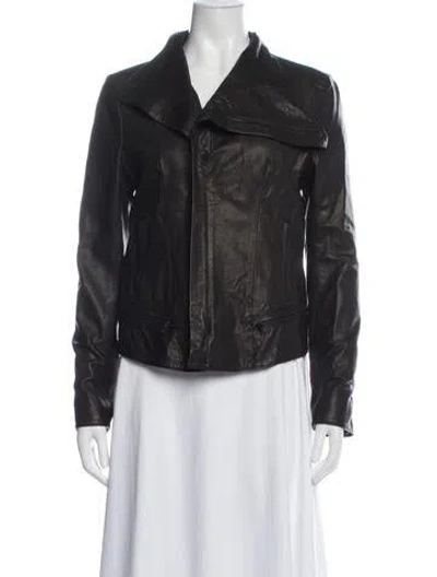 Pre-owned Todd Lynn Leather Biker Jacket In Gray