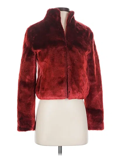 Pre-owned Todd Oldham Faux Fur Jacket In Burgundy