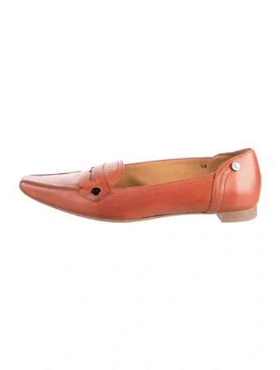 Pre-owned Todd Oldham Leather Loafers In Orange