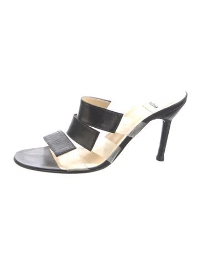 Pre-owned Todd Oldham Leather Sandals In Black