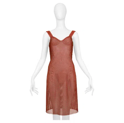 Pre-owned Todd Oldham Red Metal Chain Link Dress 1995