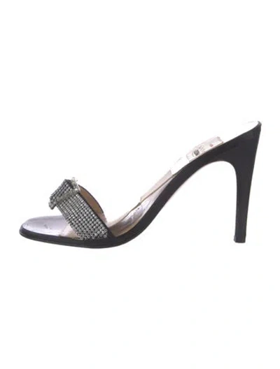 Pre-owned Todd Oldham Satin Sandals In Black