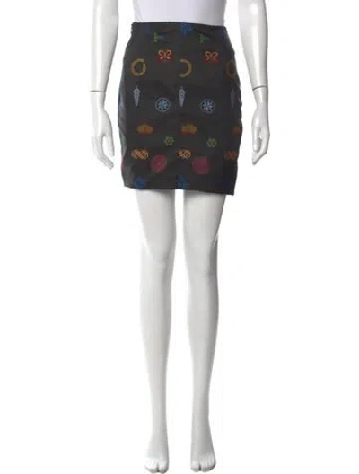 Pre-owned Todd Oldham Silk Mini Skirt In Black