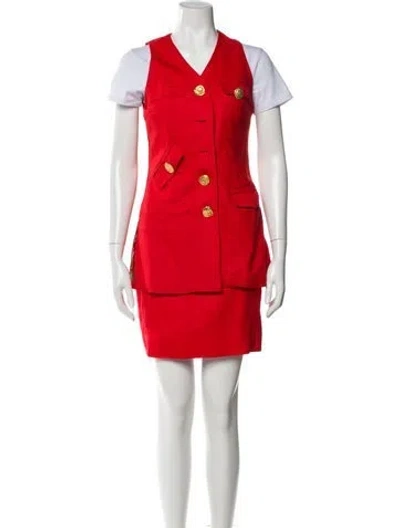 Pre-owned Todd Oldham Skirt Set In Red