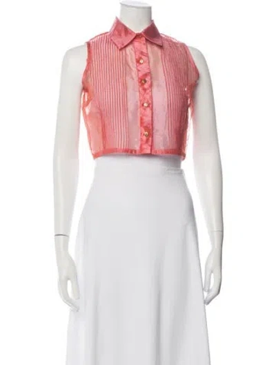 Pre-owned Todd Oldham Sleeveless Button-up Top In Black