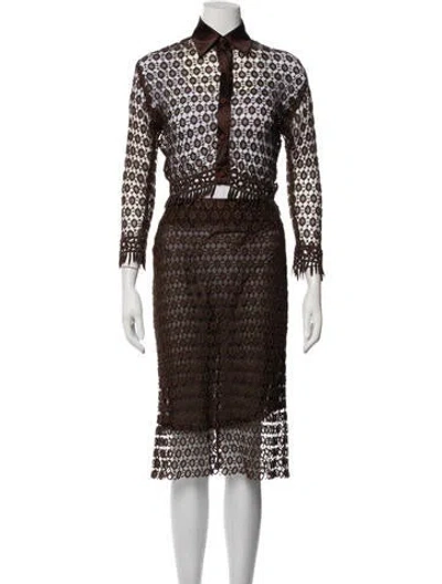 Pre-owned Todd Oldham Vintage 1990's Skirt Set In Brown