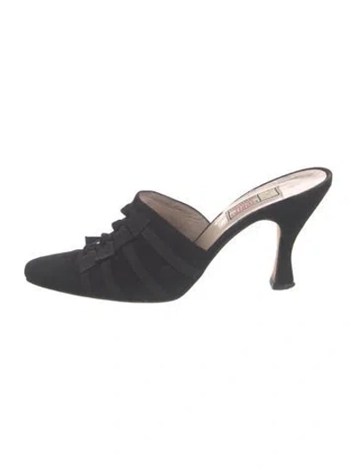 Pre-owned Todd Oldham Vintage Suede Mules In Black