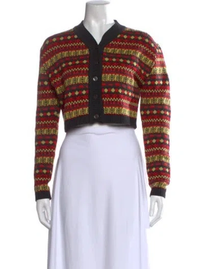 Pre-owned Todd Oldham Wool Striped Sweater In Red