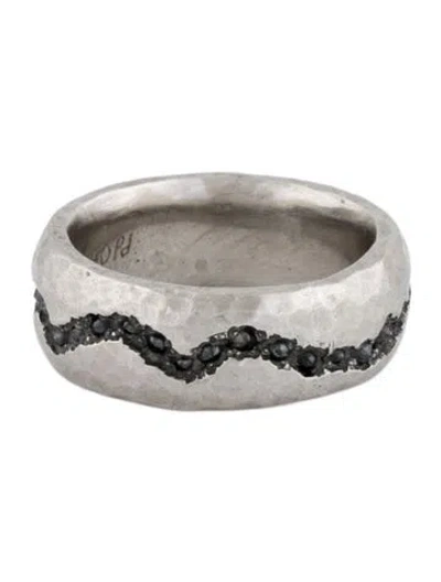 Pre-owned Todd Pownell Palladium & Diamond Band Ring In Multi