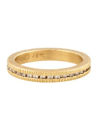 Pre-owned Todd Reed 18k Diamond Eternity Band Ring In Multicolor