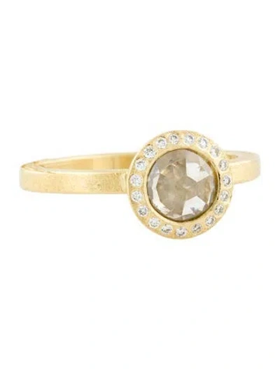 Pre-owned Todd Reed 18k Diamond Halo Engagement Ring In Multi