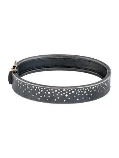 Pre-owned Todd Reed Diamond Sprinkle Hinged Bangle, 6" In Multi