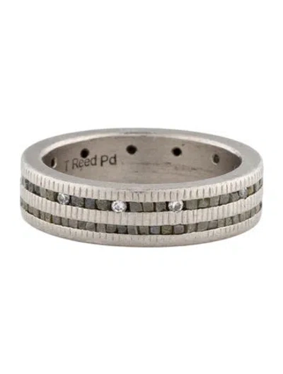 Pre-owned Todd Reed Palladium Diamond & Raw Diamond Eternity Band In Multi