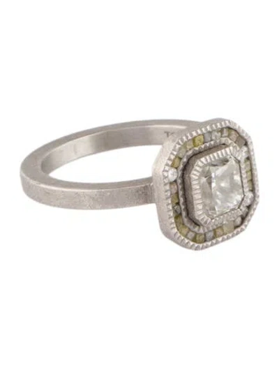 Pre-owned Todd Reed Palladium Diamond Cocktail Ring In Multi