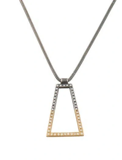 Pre-owned Todd Reed Two-tone Diamond Pendant Necklace, 16.5" In Multi