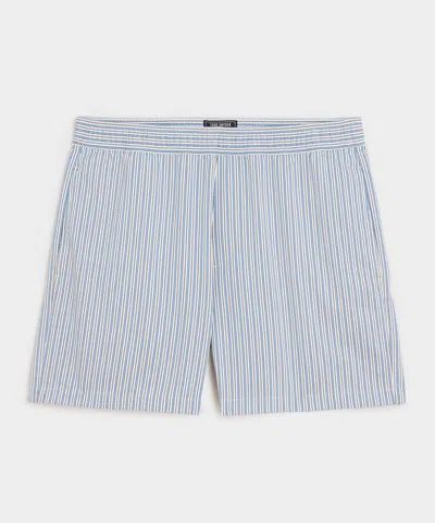 Todd Snyder 5" Striped Poplin Short In Blue
