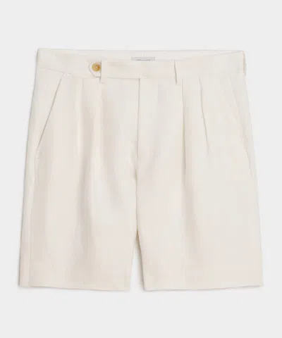 Todd Snyder 7" Italian Linen Pleated Short In White