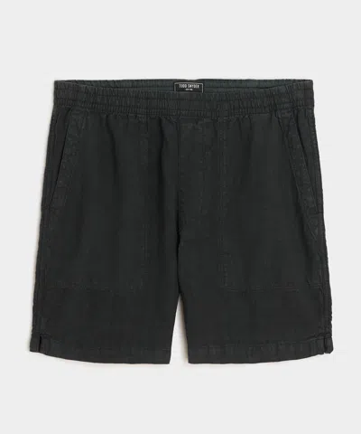 Todd Snyder 7" Linen Beach Short In Black