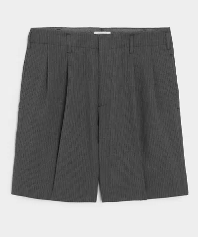 Todd Snyder 8" Striped Linen Hollywood Short In Grey In Gray