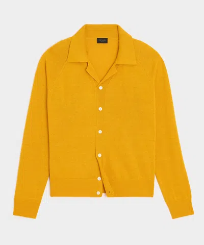 Todd Snyder Amalfi Sweater Polo In Bergamot Rind In Yellow
