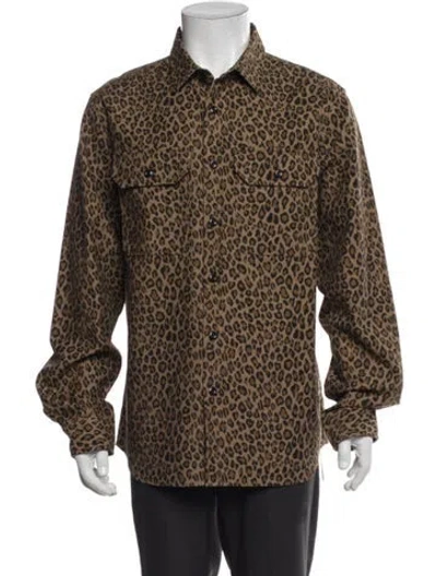 Pre-owned Todd Snyder Animal Print Trucker Jacket In Brown