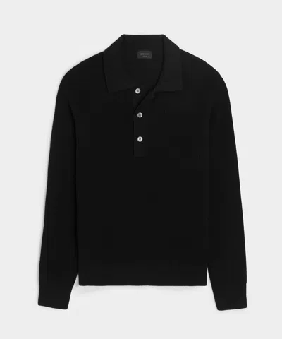 Todd Snyder Beechwood Sweater Polo In Black In Multi