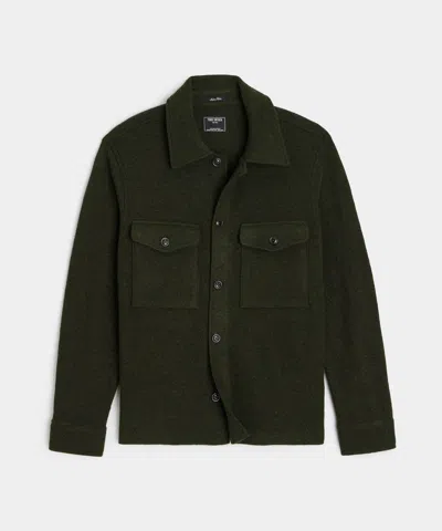 Todd Snyder Boiled Wool Cpo Shirt Jacket In Dark Moss In Green