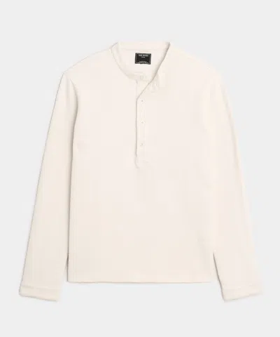 Todd Snyder Boucle Band Collar Popover Shirt In Neutral