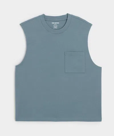 Todd Snyder Boxy Jersey Muscle Tank In Blue Ridge